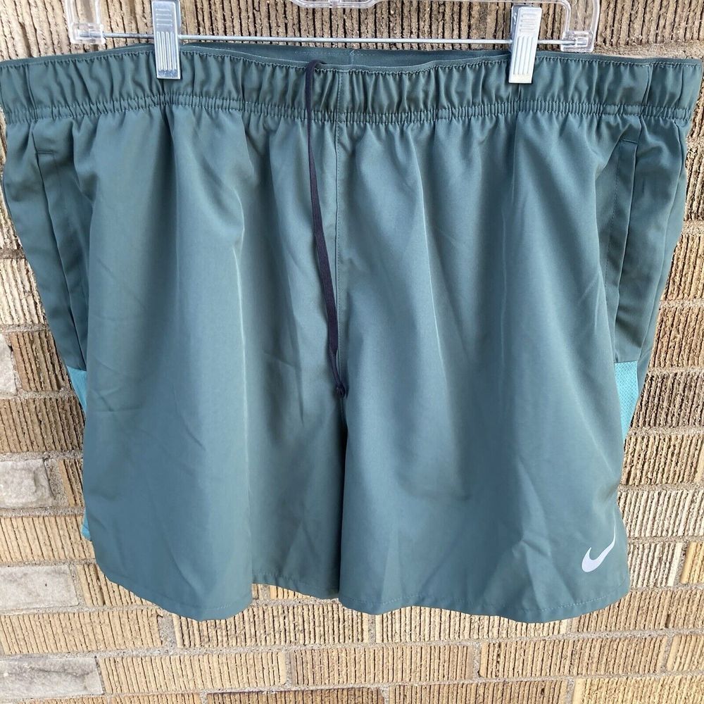 Nike Challenger Men's 2XL Dri-Fit 5" Brief Lined Running Shorts Dark Green Comfy